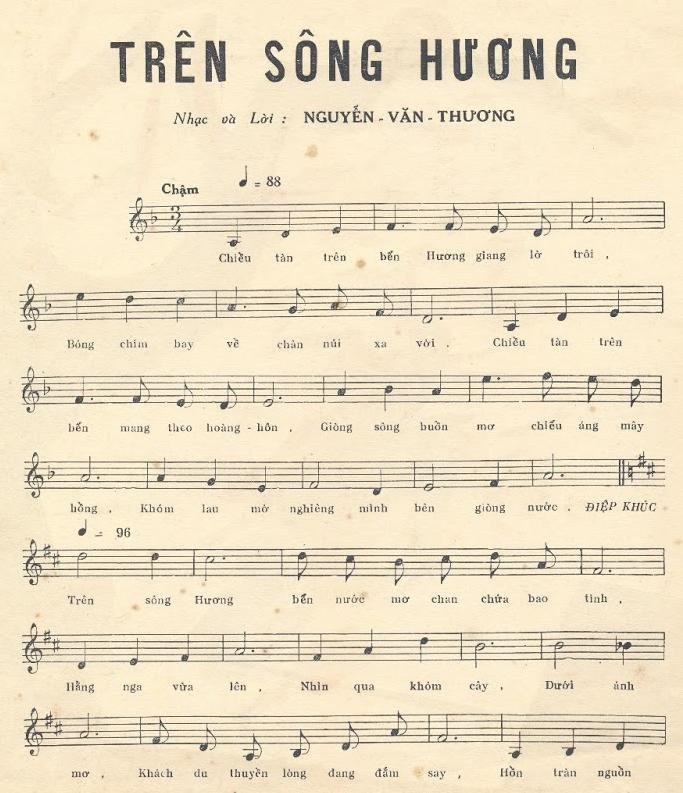 Sheet nhạc Trên Sông Hương